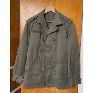 Vintage 80's French Military Army Surplus Field Jacket Green Men's Size S 36